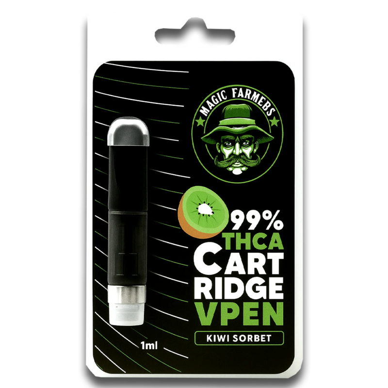 THCA vape cartridge Kiwi Sorbet 1ml från Magic Farmers – köp THCA vape i Sverige
