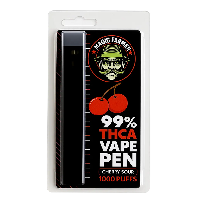 Köp THCA vape Cherry Sour – 99 % från Magic Farmer, laglig i Sverige