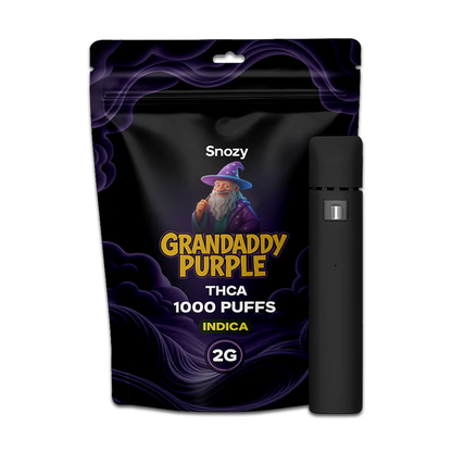 THCA vape Granddaddy Purple 2ml från Snozy – laglig THCA Sverige, köp THCA vape online
