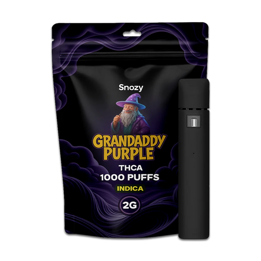 THCA vape Granddaddy Purple 2ml från Snozy – laglig THCA Sverige, köp THCA vape online
