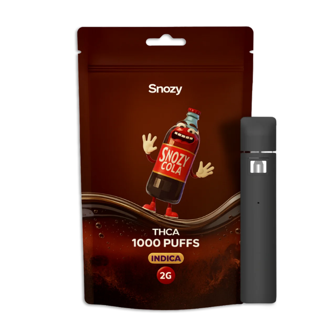 THCA vape Snozy Cola 2ml Indica – köp THCA vape i Sverige med 1000 puffs