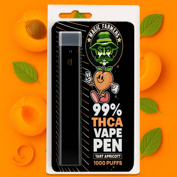 Köp THCA vape Tart Apricot – 99 % från Magic Farmer, laglig i Sverige