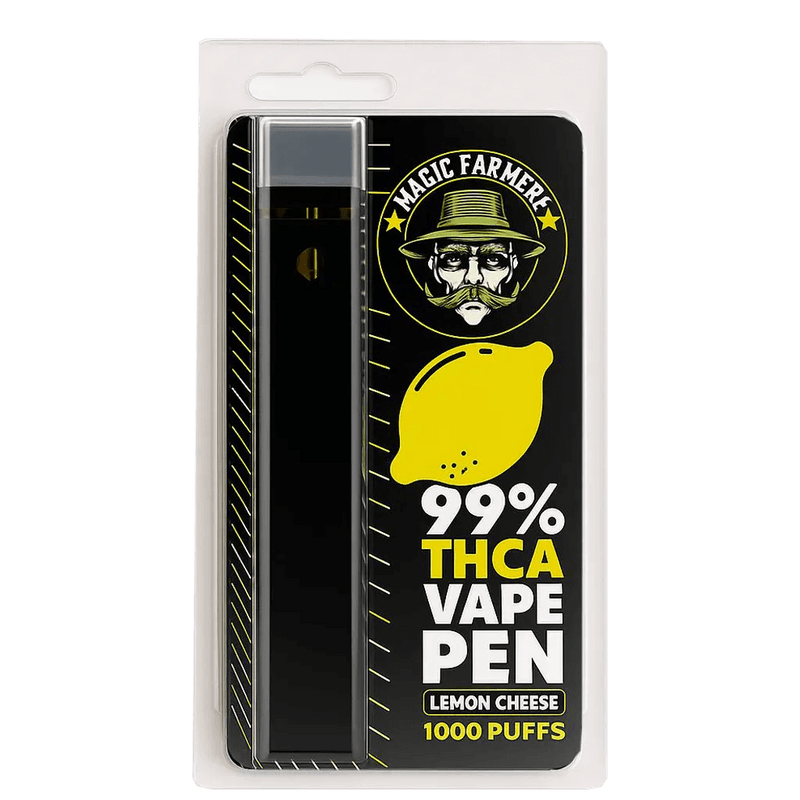 Köp THCA vape Lemon Cheese – 99 % från Magic Farmer, laglig i Sverige