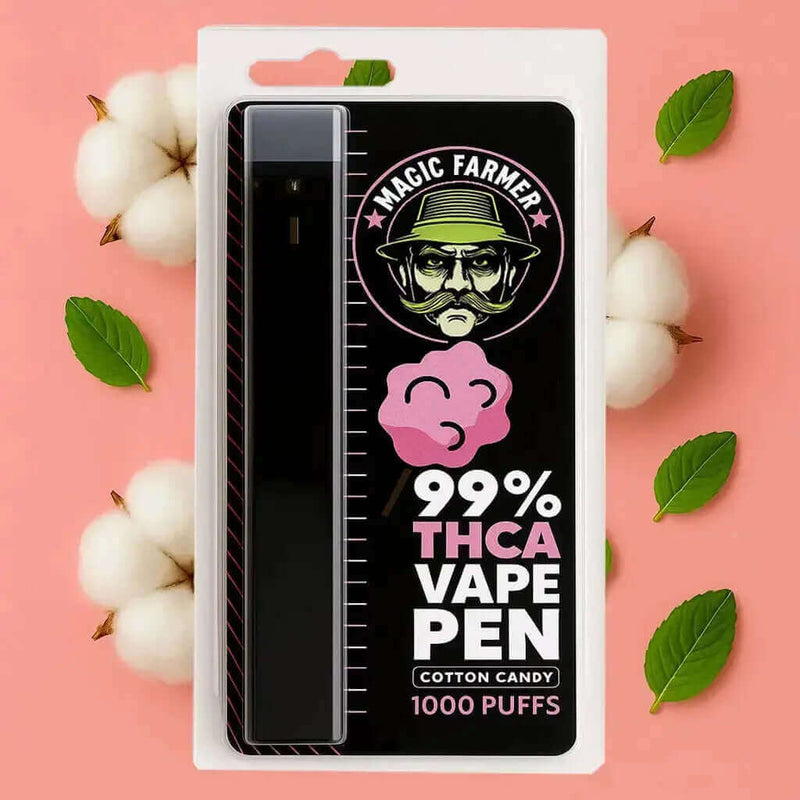 Köp THCA vape Cotton Candy – 99 % engångsvape, laglig i Sverige
