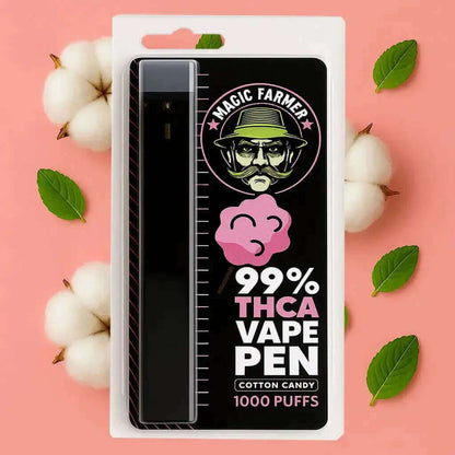 Köp THCA vape Cotton Candy – 99 % engångsvape, laglig i Sverige