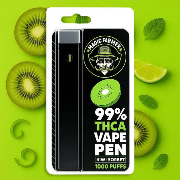 Köp THCA vape Kiwi Sorbet – 99 % engångsvape, laglig i Sverige
