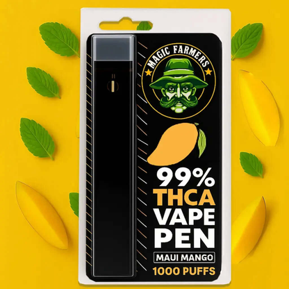 Köp THCA vape Maui Mango – 99 % engångsvape, laglig i Sverige